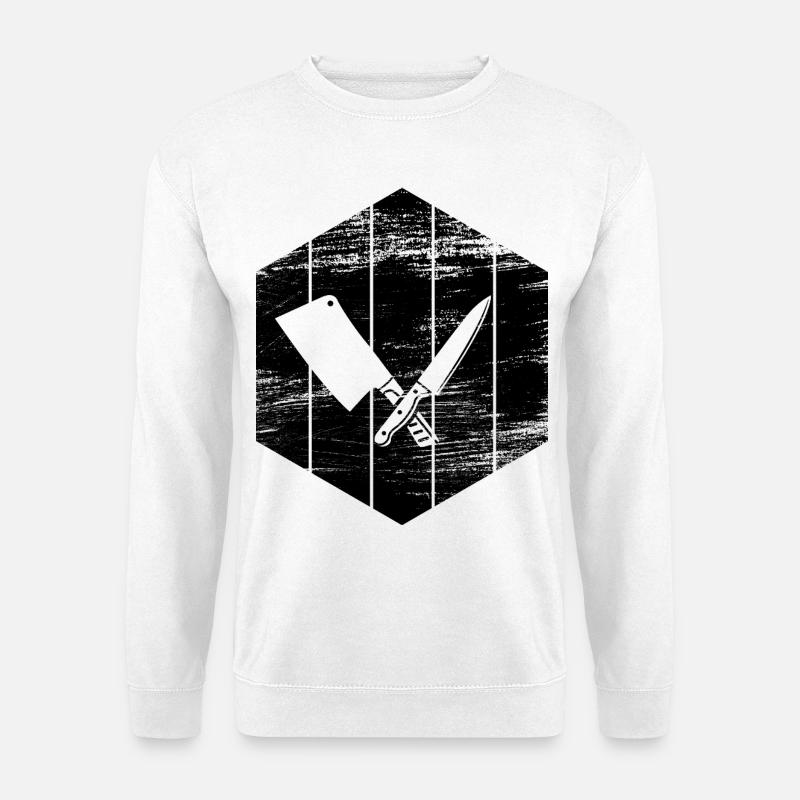 Messer und Hackbeil - Unisex Pullover - Weiß