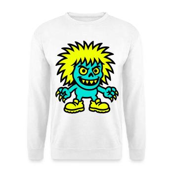 Monster with yellow hair - Unisex Sweatshirt - white - Front
