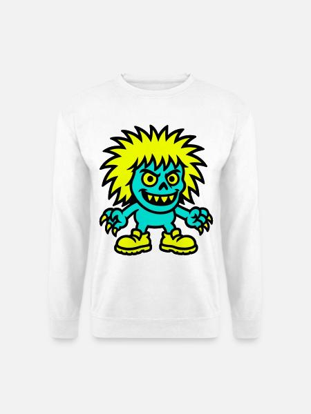 Monster with yellow hair - Unisex Sweatshirt - white