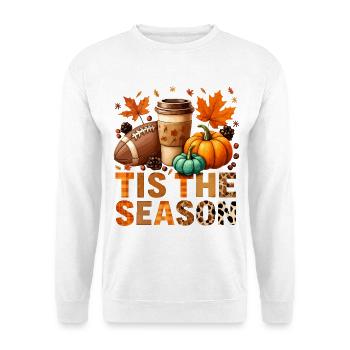 Tis the season Autumn time with football and coffee - Unisex Sweatshirt - white - Front
