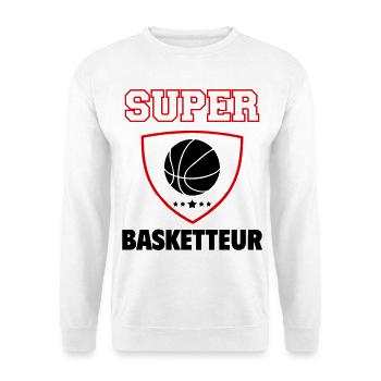 Super basketteur, fête des pères, noël - Sweat-shirt Unisexe - blanc - Devant