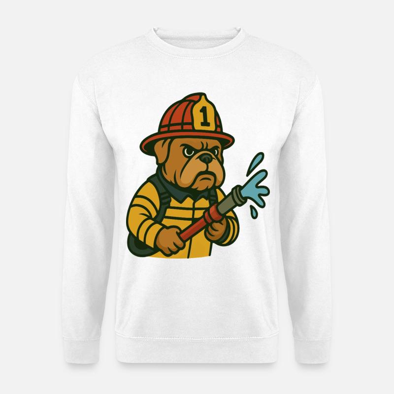 Feuerbulldogge Held - Unisex Pullover - Weiß