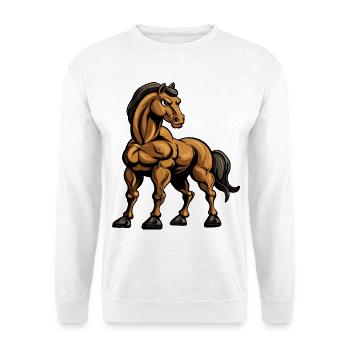 Cheval extrêmement fort avec des muscles - Sweat-shirt Unisexe - blanc - Devant