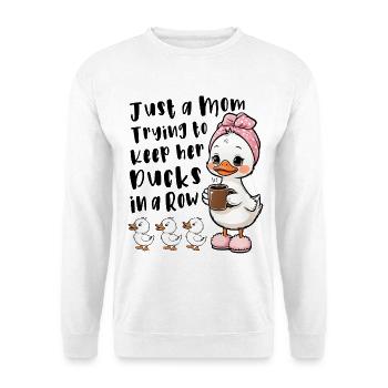 Mama versucht ihre Enten in Reihe zu halten - Unisex Pullover - Weiß - Vorne