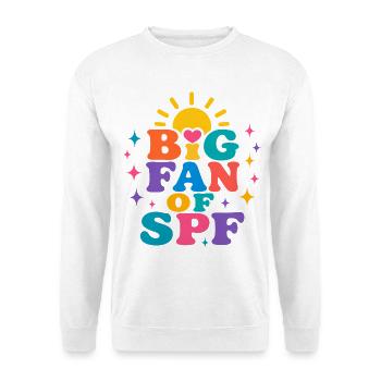 SPF Sonnenschutz Fan Sommer Sonne - Unisex Pullover - Weiß - Vorne