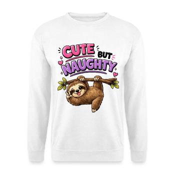 Paresseux mignon mais coquin avec du thé glacé - Sweat-shirt Unisexe - blanc - Devant
