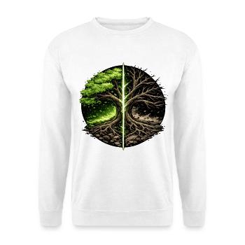 Dual Tree Tag-Nacht-Splitter - Unisex Pullover - Weiß - Vorne - Alina (178cm) & Michal (187cm)