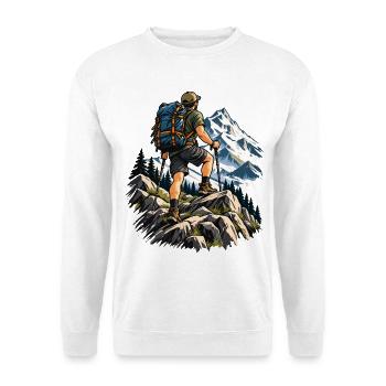 Bergwandern und Trekking für Wanderer - Unisex Pullover - Weiß - Vorne - Alina (178cm) & Michal (187cm)