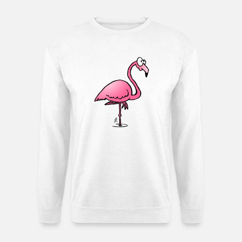 Ein rosa Flamingo - Unisex Pullover - Weiß