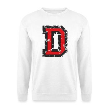 D (Vintage Rot) Buchstabe D - Unisex Pullover - Weiß - Vorne