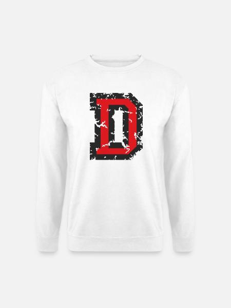 D (Vintage Rot) Buchstabe D - Unisex Pullover - Weiß