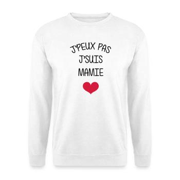 Mamie Mamy Grand Mère Naissance Bébé Amour - Sweat-shirt Unisexe - blanc - Devant