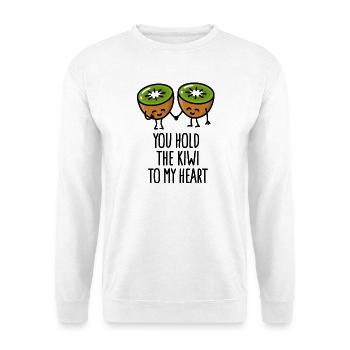 You hold the kiwi to my heart Kawaii cute couple - Unisex Sweatshirt - white - Front