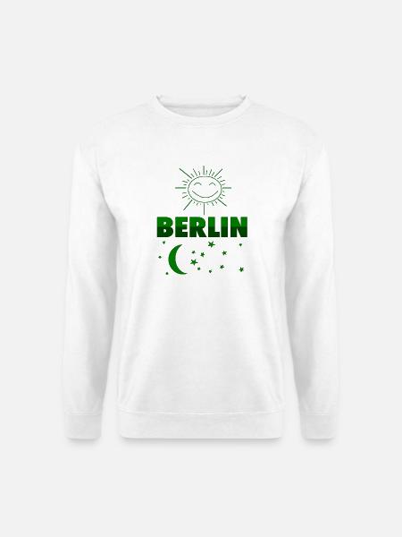 Berlin Tag & Nacht Hauptstadt Design - Unisex Pullover - Weiß