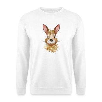 lustiger Hase versteckt sich im Stroh - Unisex Pullover - Weiß - Vorne