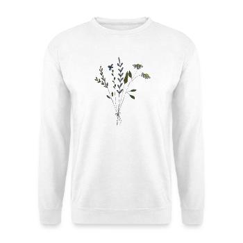 blumenwiese strauss gewebe - Unisex Pullover - Weiß - Vorne