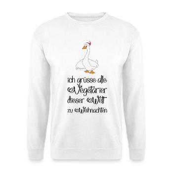 Lustige Geschenke für Vegetarier zu Weihnachten - Unisex Pullover - Weiß - Vorne