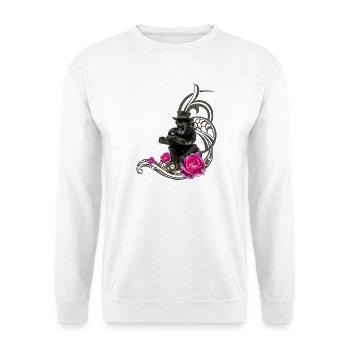 Un drôle de singe steampunk lit un livre - Sweat-shirt Unisexe - blanc - Devant