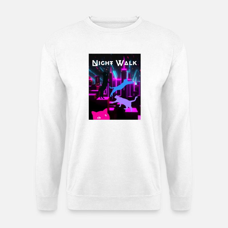 Cool Cats CAT NIGHT WALK Big City Party Time Neon - Unisex Pullover - Weiß