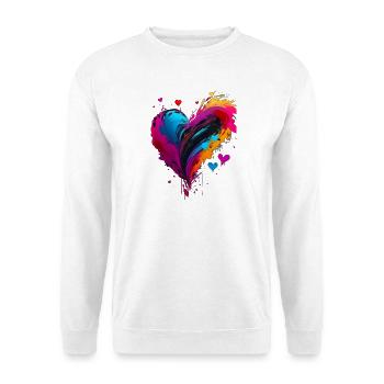 Herz - Unisex Pullover - Weiß - Vorne