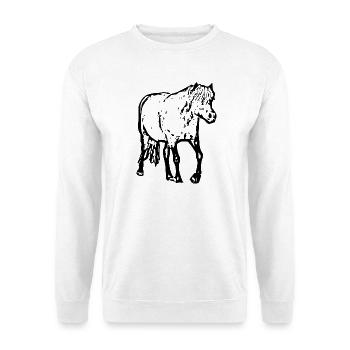 Pferde T-shirt Geschenk Reiter  - Unisex Pullover - Weiß - Vorne