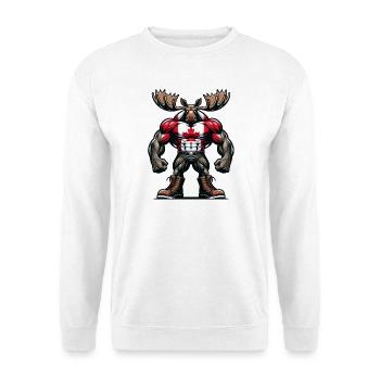 Wapiti du Canada avec drapeau national - Sweat-shirt Unisexe - blanc - Devant