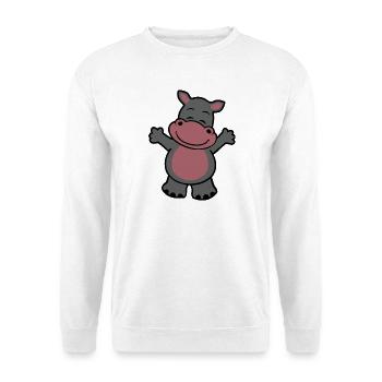 Kuscheliges Nilpferd - Unisex Pullover - Weiß - Vorne