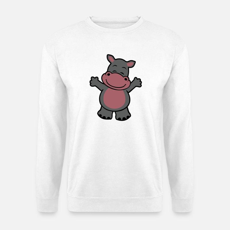 Kuscheliges Nilpferd - Unisex Pullover - Weiß