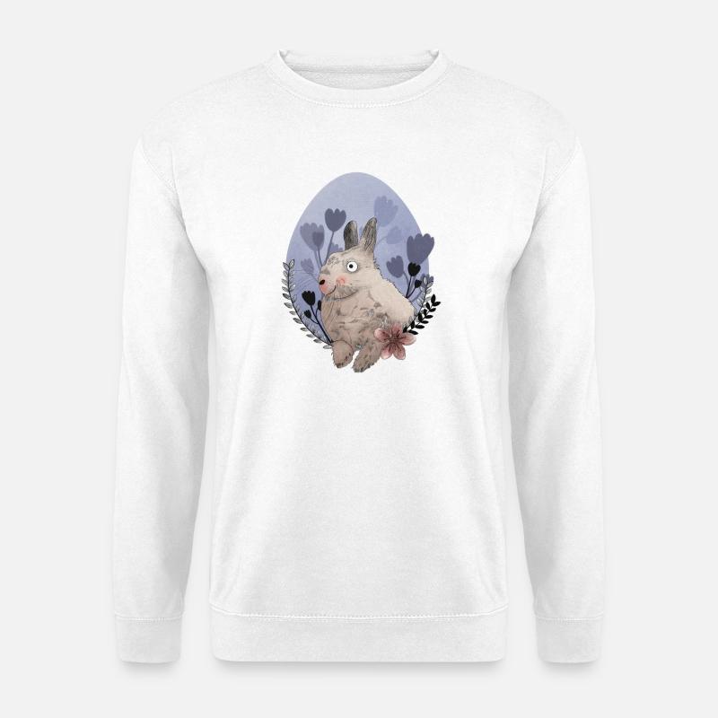 Osterhase Illustration - Unisex Pullover - Weiß