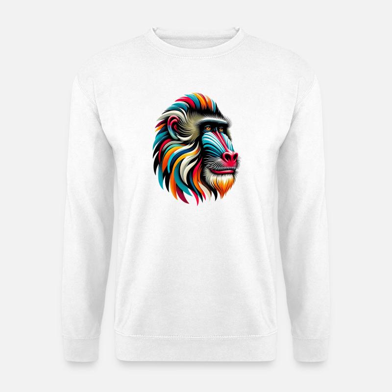 Mandrill-Affe - Unisex Pullover - Weiß