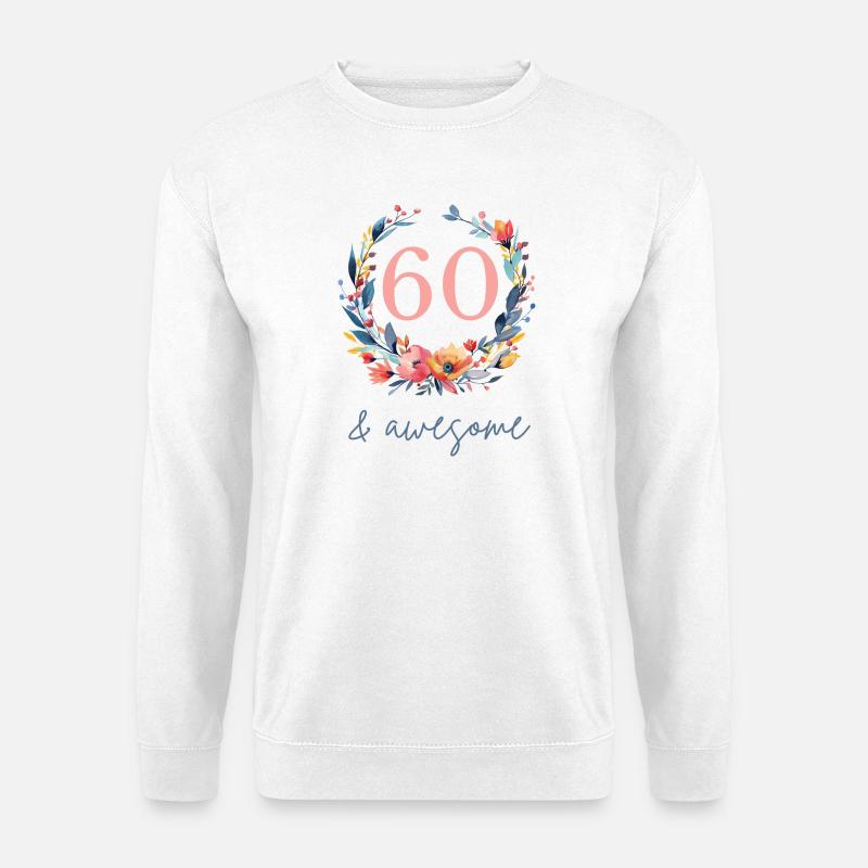 60 & awesome! customizable - Unisex Sweatshirt - white