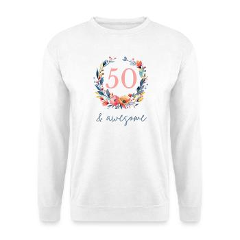 50 et génial ! personnalisable - Sweat-shirt Unisexe - blanc - Devant