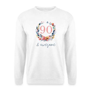 90 et génial ! personnalisable - Sweat-shirt Unisexe - blanc - Devant