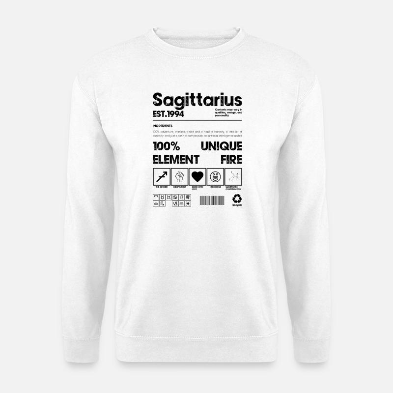 Schwarzes Minimalquadrat - Unisex Pullover - Weiß
