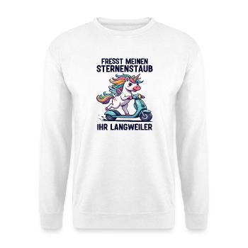 Roller-Einhorn - Unisex Pullover - Weiß - Vorne