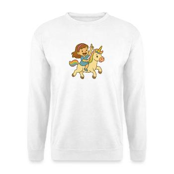 Petite cavalière sur licorne magique - Sweat-shirt Unisexe - blanc - Devant