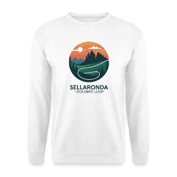 Sellaronda Dolomiti Loop Cycling Art - Unisex Sweatshirt - white - Front