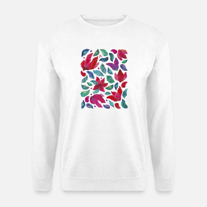 Lebendige Blumen - Unisex Pullover - Weiß
