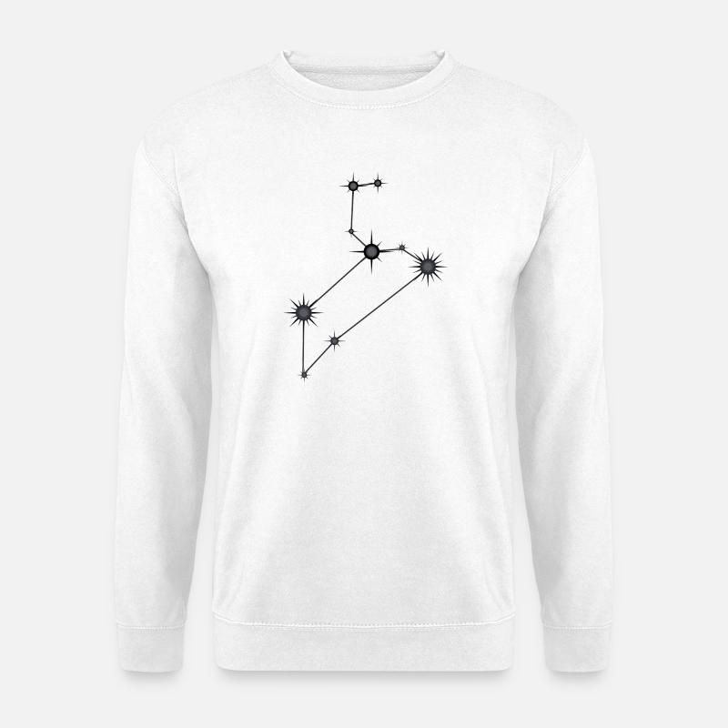 Löwe Sternbild Sternzeichen Schwarz & Grau - Unisex Pullover - Weiß