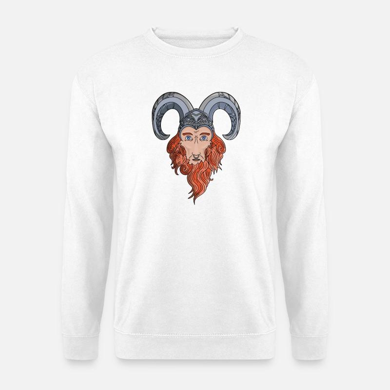 Wikinger-Mythologie Gehörnter Gott - Unisex Pullover - Weiß