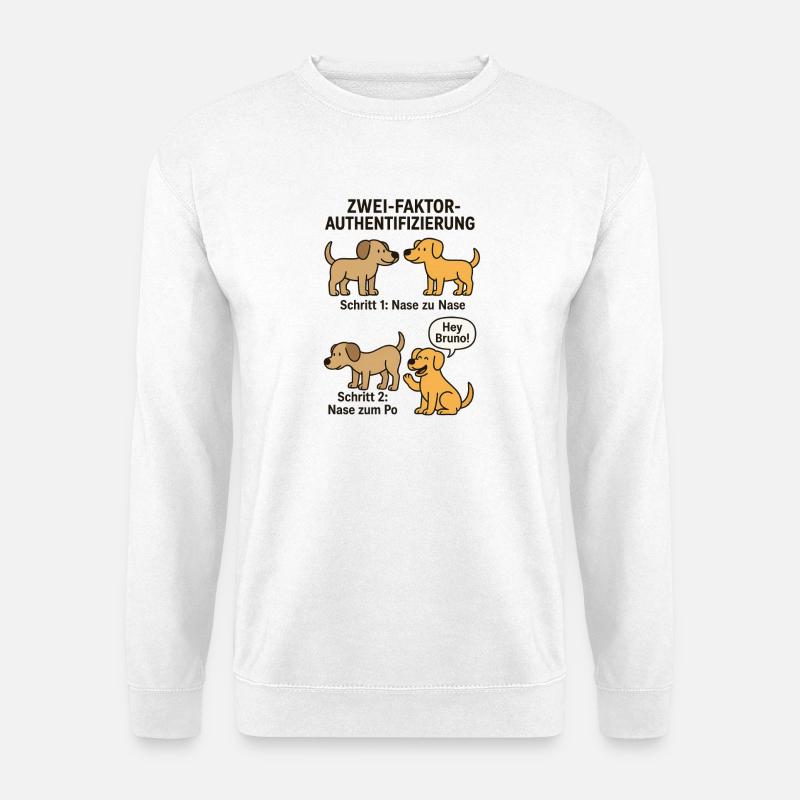 Hunde Erkennung Zwei Faktor Authentifizierung - Unisex Pullover - Weiß
