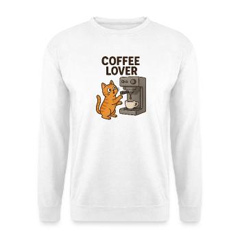 Katzenliebe Kaffee Motiv - Unisex Pullover - Weiß - Vorne