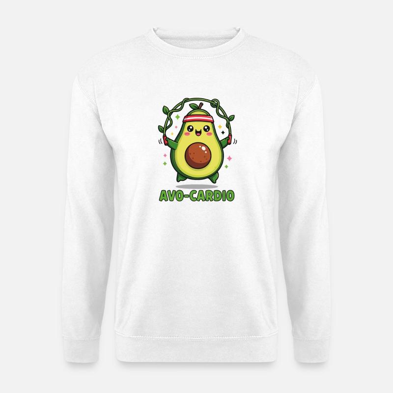 Hüpfende Avocado - Unisex Pullover - Weiß