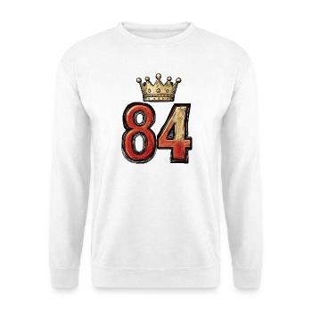 84 Nombre Couronne - Sweat-shirt Unisexe - blanc - Devant