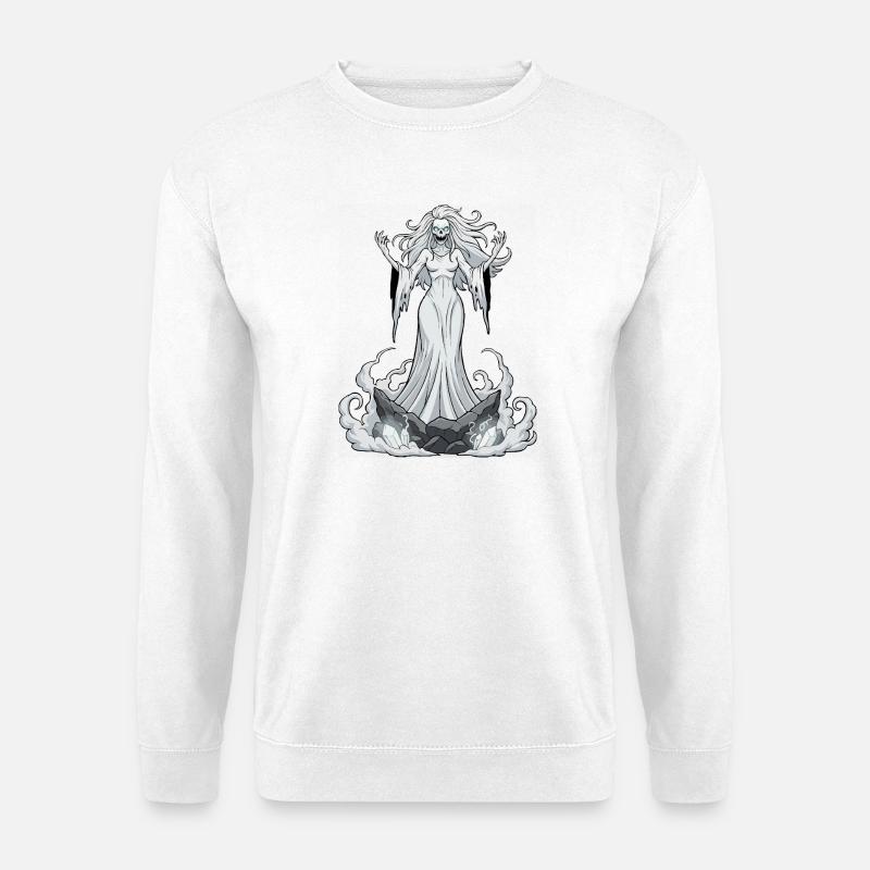 Banshee auf Kristallfelsen - Unisex Pullover - Weiß