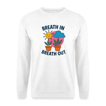 Souffle Soleil Plantes Motif - Sweat-shirt Unisexe - blanc - Devant