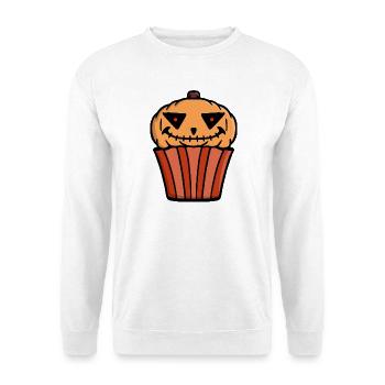 Cupcake à la citrouille Halloween - Sweat-shirt Unisexe - blanc - Devant
