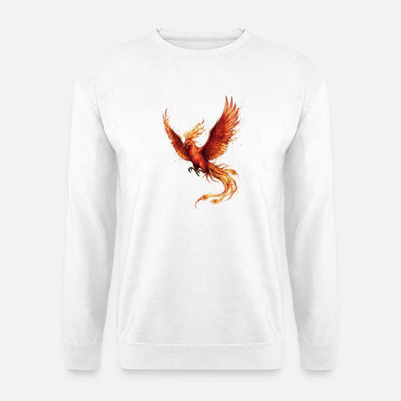 Firebird Phoenix with Fire Wings - Unisex Sweatshirt - white
