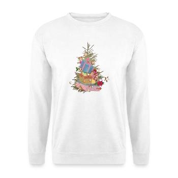 Sapin de Noël avec cadeaux et pain d’épices - Sweat-shirt Unisexe - blanc - Devant
