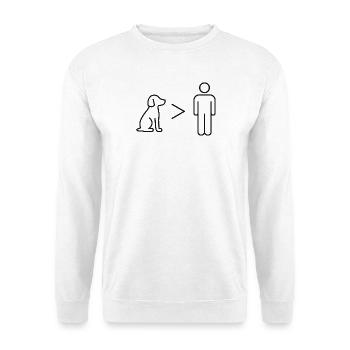 Dogs over men - Design von Vany schreibt - Unisex Pullover - Weiß - Vorne